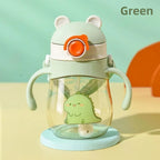 410ML Baby Drinking Cup Feeding Bottle Anti-Choking with Straw Gravity Ball Wide Caliber Drinking Milk Water Bottle with Handle