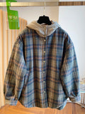 Winter Thiened Plaid Cotton Coat Women's Loose Korean Sle Hooded Jaet Long Sve Commute Faion Regular Length Single...