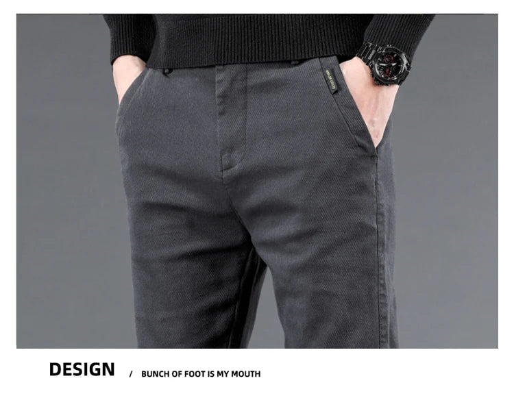 Fall High-End Casual Pants Men's Wear-Resistant Versatile Busin West Pants Trendy Loose Straight Long Pants for Men