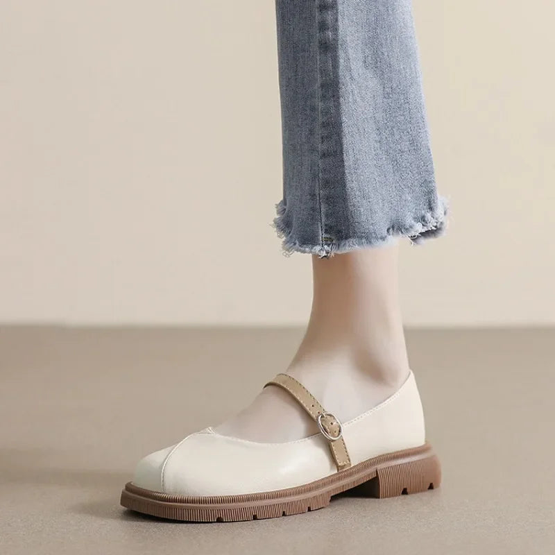 Shoes for Women Low Heel Elegant Round Toe Non Slip Woman Flats 2025 Trend On Popular Fashionable Offer Summer Vacation Shoe a