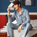 Pajamas for Men, Spring and Autumn Long-Sleeved Cardigans
