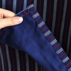 Blue Red Striped Printed Robe for Men 100% Cotton Kimono Men Bathrobe for Spring Autumn 100% Cotton Long Style Men Kimono Robe