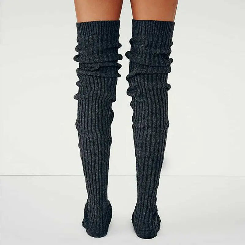 Winter Long Warm Leg Warmers Knitting Knee High Socks Girl Boot Topper Sock Skinny Stockings Lolita Knitted Crochet Long Socks