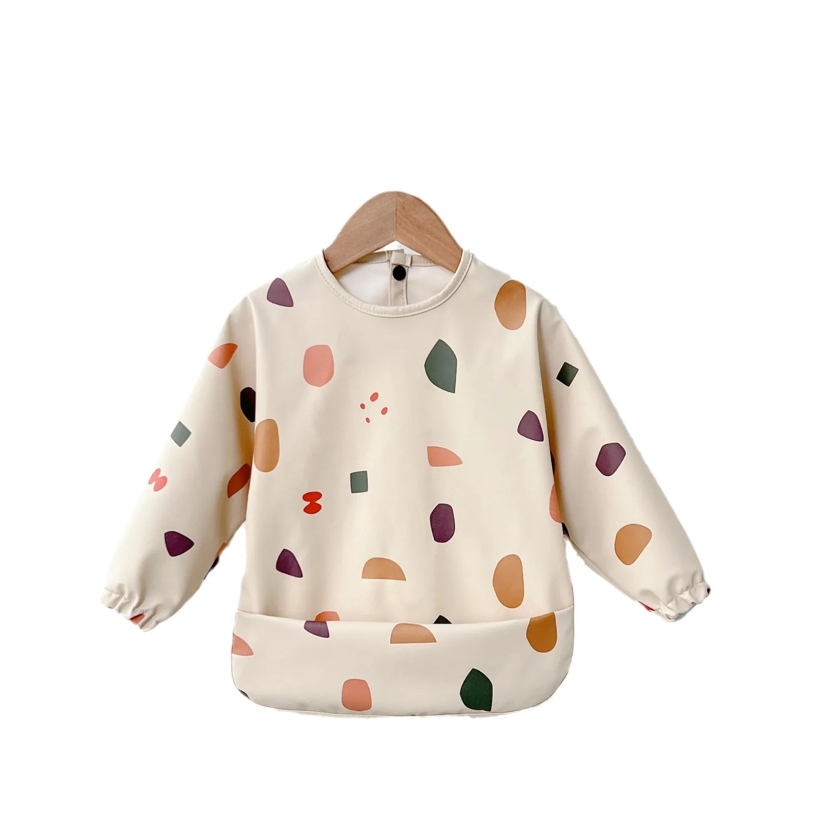 2025New Solid Color Painting Smock Baby's Soft Waterproof Long Sleeve Art Smock Feeding Bib Apron for Kids Accessories