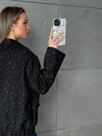 Female Clothing Women's Jacket New Outerwear 2025 Autumn Women's New Style Sequined Small Stand-up Collar Jacket Women Fur Coat