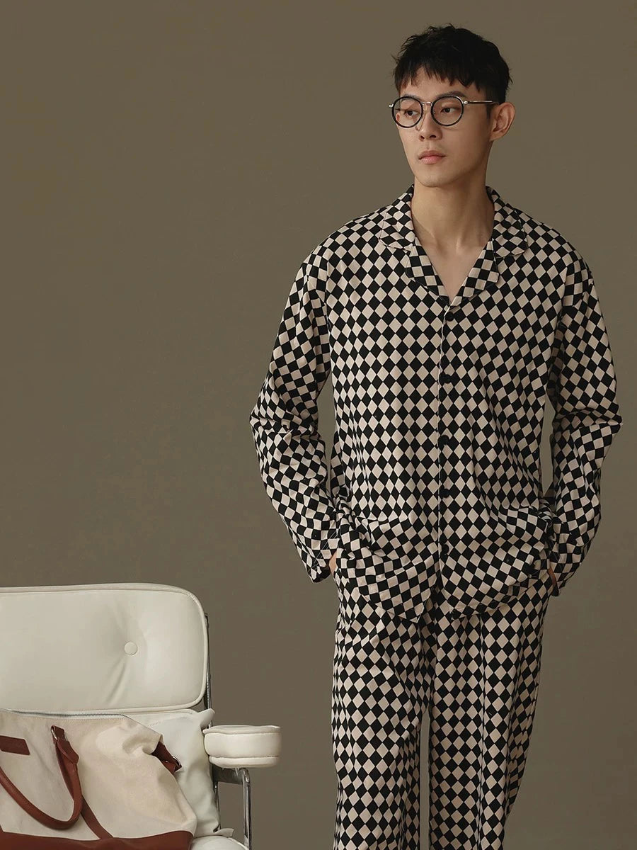 Pajamas for Men, Spring and Autumn Long-Sleeved Cardigans