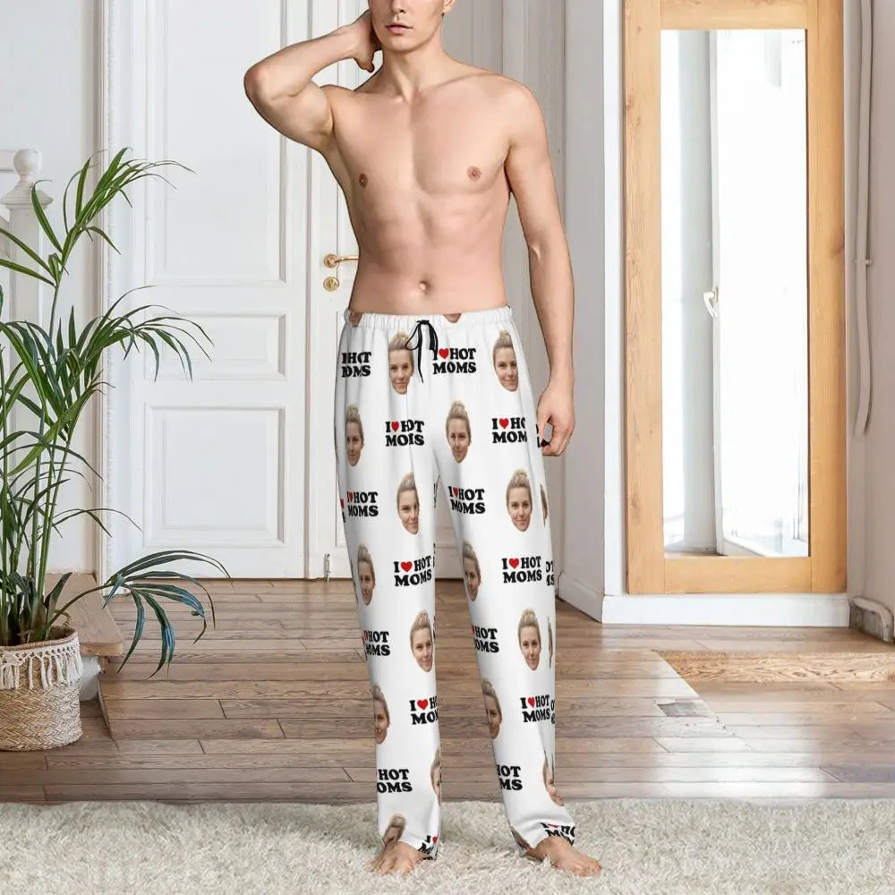 I Love Hot Moms Custom Pajama Pants