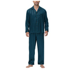 Men Pajamas Set Silk Satin Sleepwear