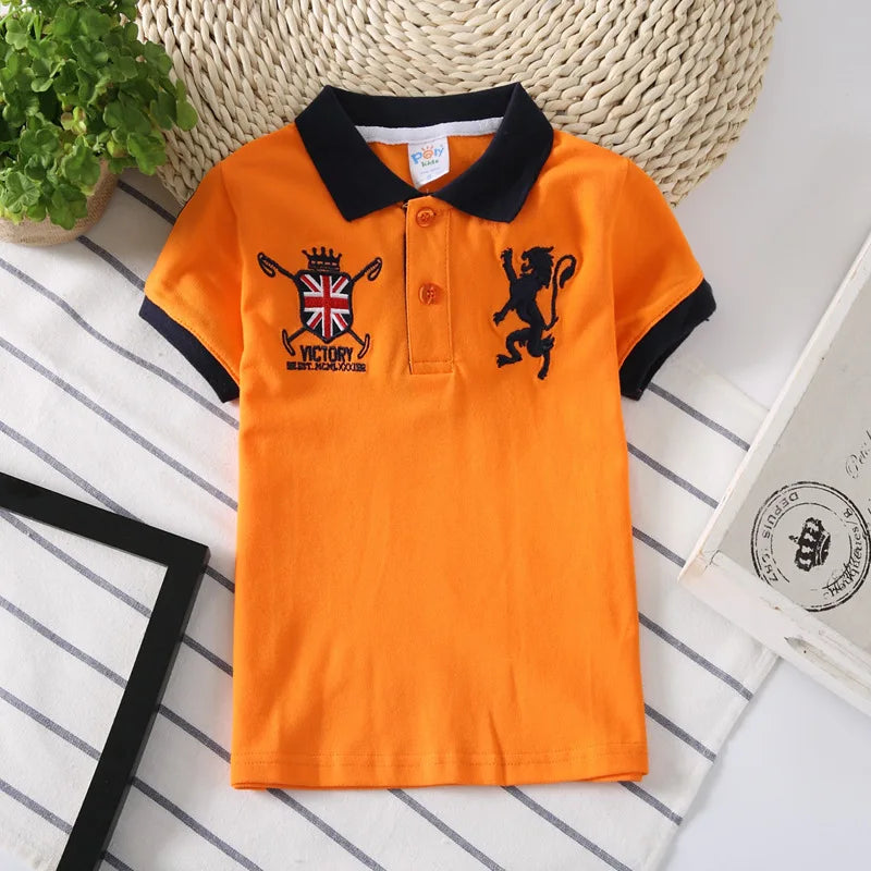 Boys Polo Shirts Short Sleeve Kids Shirt for Boys Collar Tees Fashion Baby Boys Girls Shirts 2-16 Years Children Clothes Tops