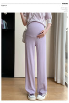 Maternity Clothings Maternity Wide Leg Pregnancy Pants Wear Trousers with Vertical Stripes Clothes for Pregnant Women