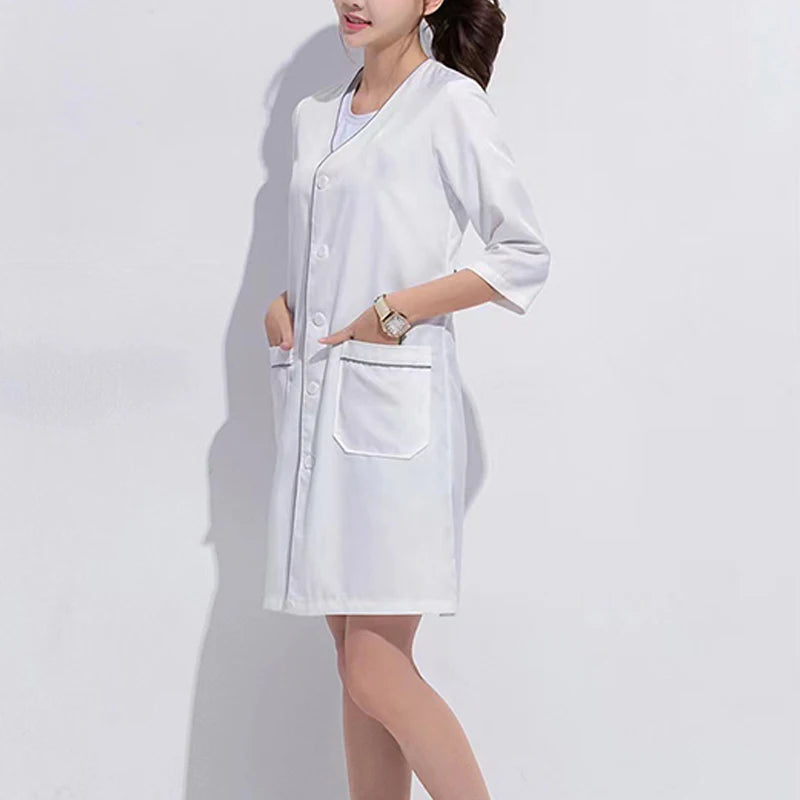 Beauty Salon Beautician Overalls Hairdressing Spa Massage Therapist Health Work Uniform Nail Salon Long / Short Sleeves Coats