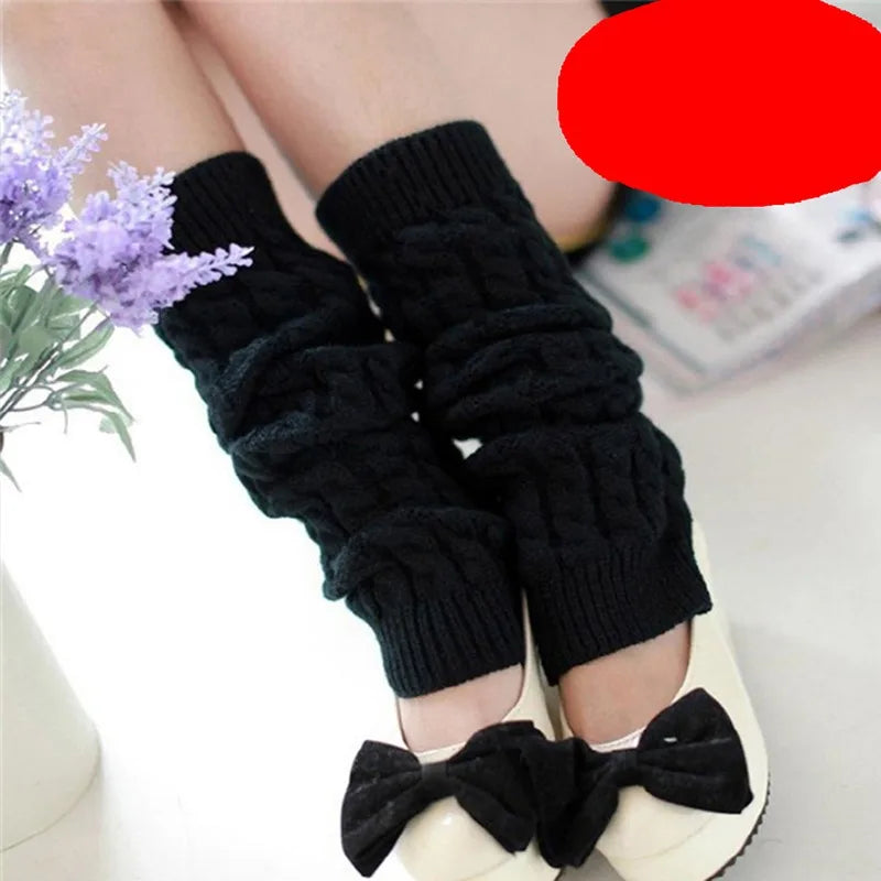 New Women Autumn And Winter Legwarmers Kapron Hemp Flowers Kneepad Leg Warmer Female Girls Pile Heap Socks Sports Safety