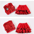 Children's Jazz Performance Costume Sequins Girls' Modern Dance Cheerleading Kindergarten Performance Costume Girls' Dance Skirt