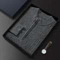 Men's Sweater Pullover Autumn Winter Sweater Warm Clothing 100% Cashmere Business Long Sleeve Classic Quality Mock Neck Knit Top