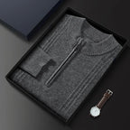 Men's Sweater Pullover Autumn Winter Sweater Warm Clothing 100% Cashmere Business Long Sleeve Classic Quality Mock Neck Knit Top