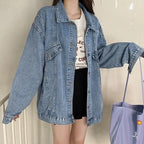 Denim Jacket Women 2025 Spring and Autumn New Style Lazy Style Harajuku Design Loose Versatile Jacket Top for Small People