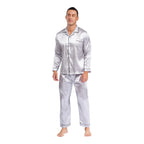 Mens Satin Pajamas Set Two Pieces Sleepwear