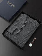 Men's Sweater Pullover Autumn Winter Sweater Warm Clothing 100% Cashmere Business Long Sleeve Classic Quality Mock Neck Knit Top