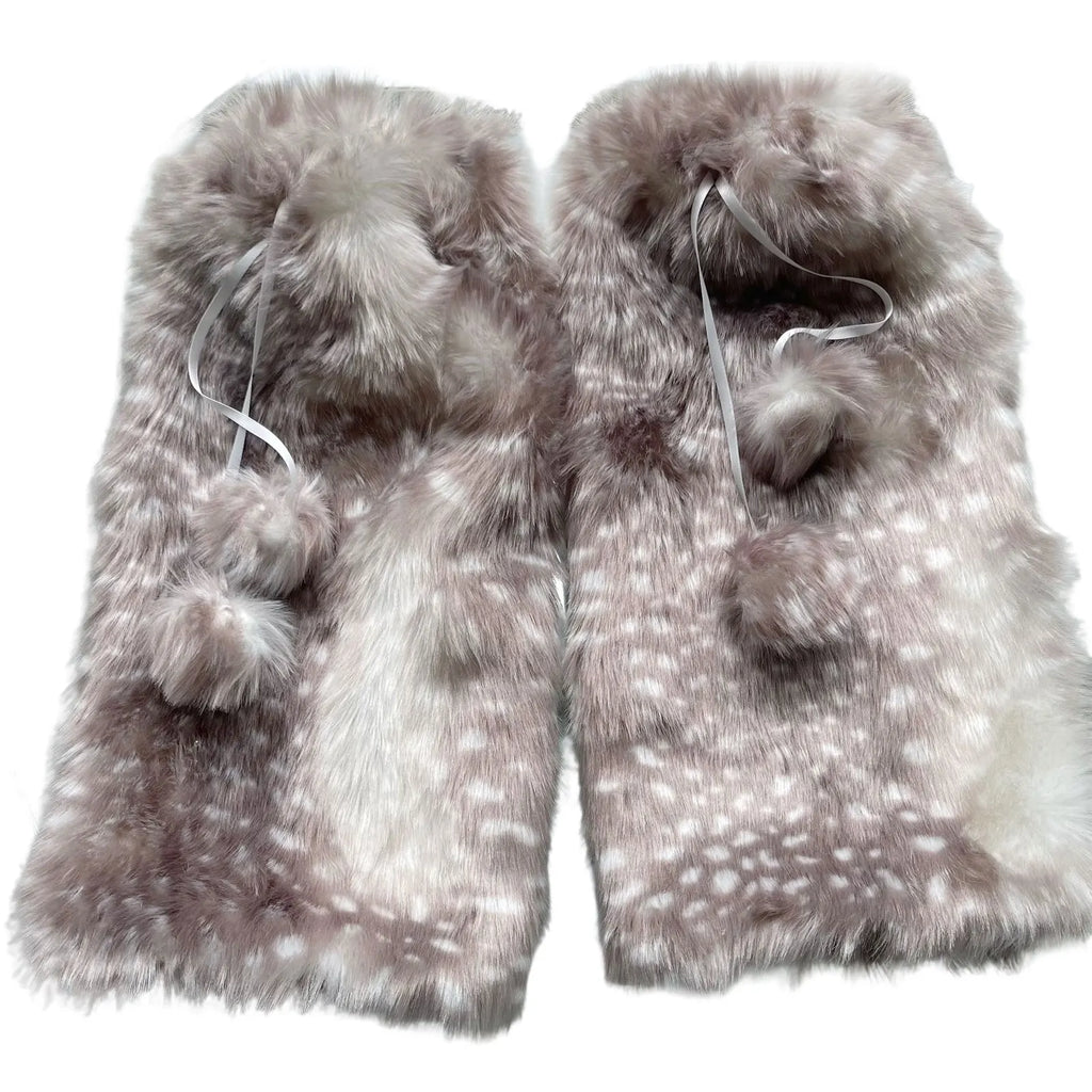 Fashion Warm Plush Ear Protection Hat Comfort Cold Protection Legwarmers Stockings For Christmas Holiday Parties Leg Warmers
