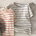Baby Boy Stripe Shirt Summer Casual Short Bat Sleeve Kids Shirt