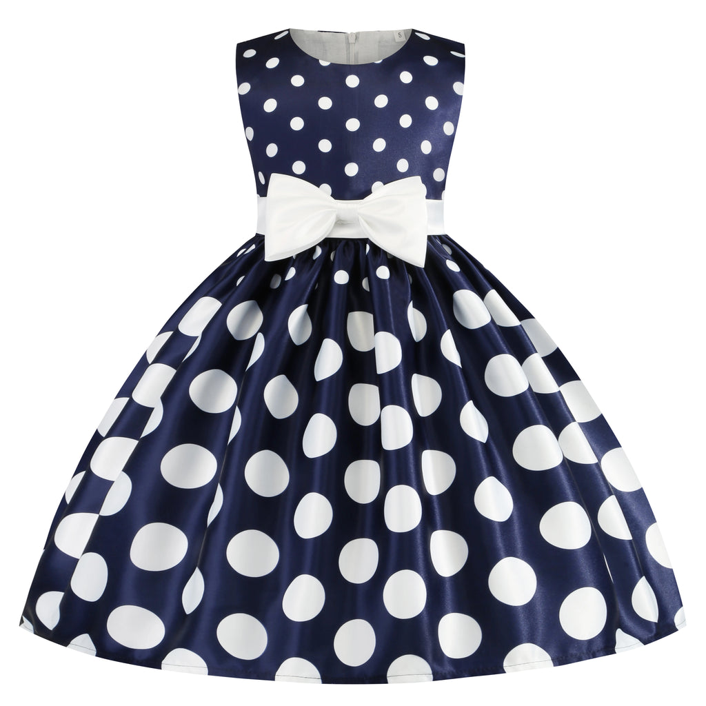Girls' clothing, girls' baby clothes, skirt with bow and polka dot pattern, imitation show, Halloween party, exquisite clothing