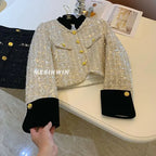 Thickened Coat Heavy Embroidery Sequins Short Coat 2024 New Tweed Top