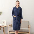 Women Men Pajamas Bathrobe Couples Waffle Bathrobe Cotton Men's Bathrobe