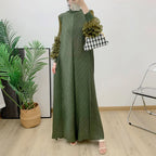 YUDX Hot Sales 2024 Summer New Pleated Formal Dresses for Women Mesh Petal Sleeve Solid Evening Party Long Maxi Dresses