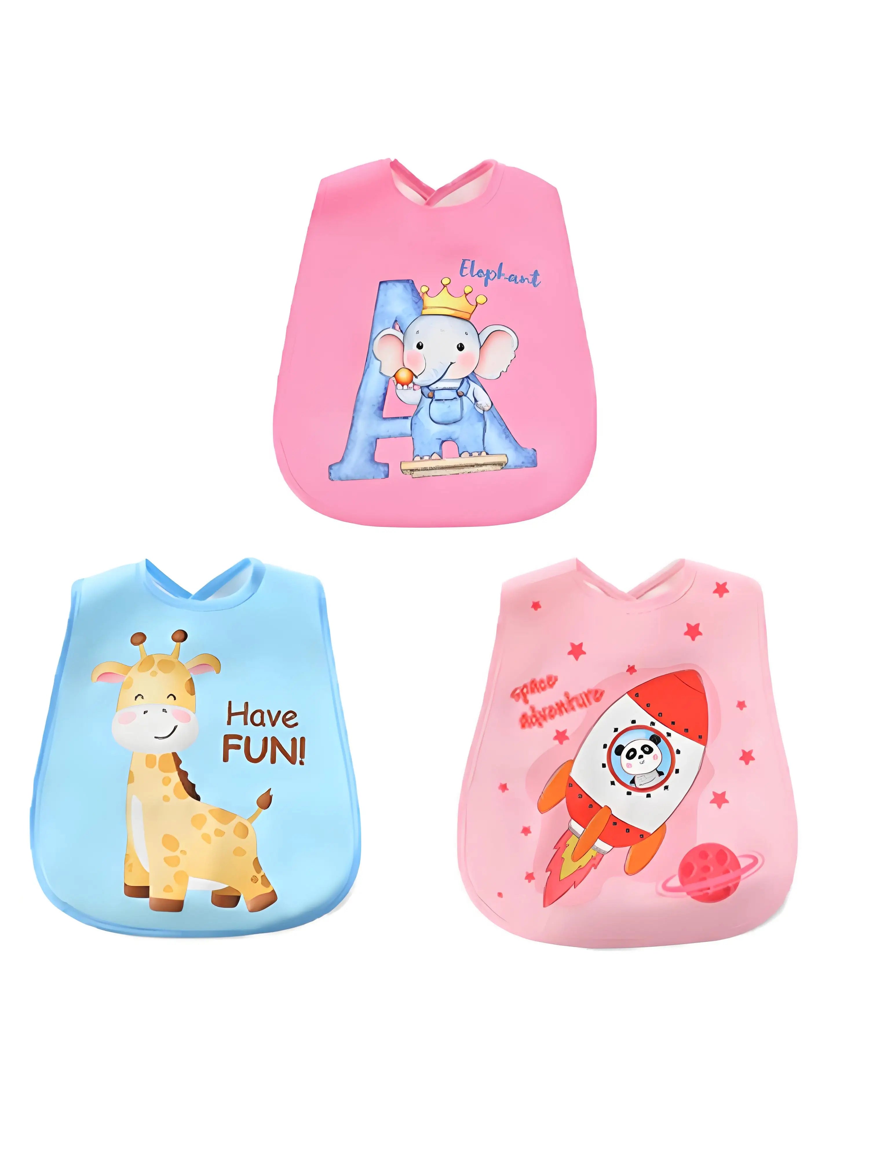 3Pcs Baby Cartoon Bibs