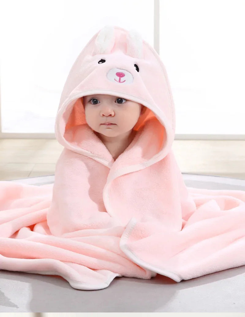 Baby Bath Towels Cartoon Animal Soft Newborn Hooded Towel Blanket Toddler Bathrobe Warm Sleeping Swaddle Wrap for Boys Girls