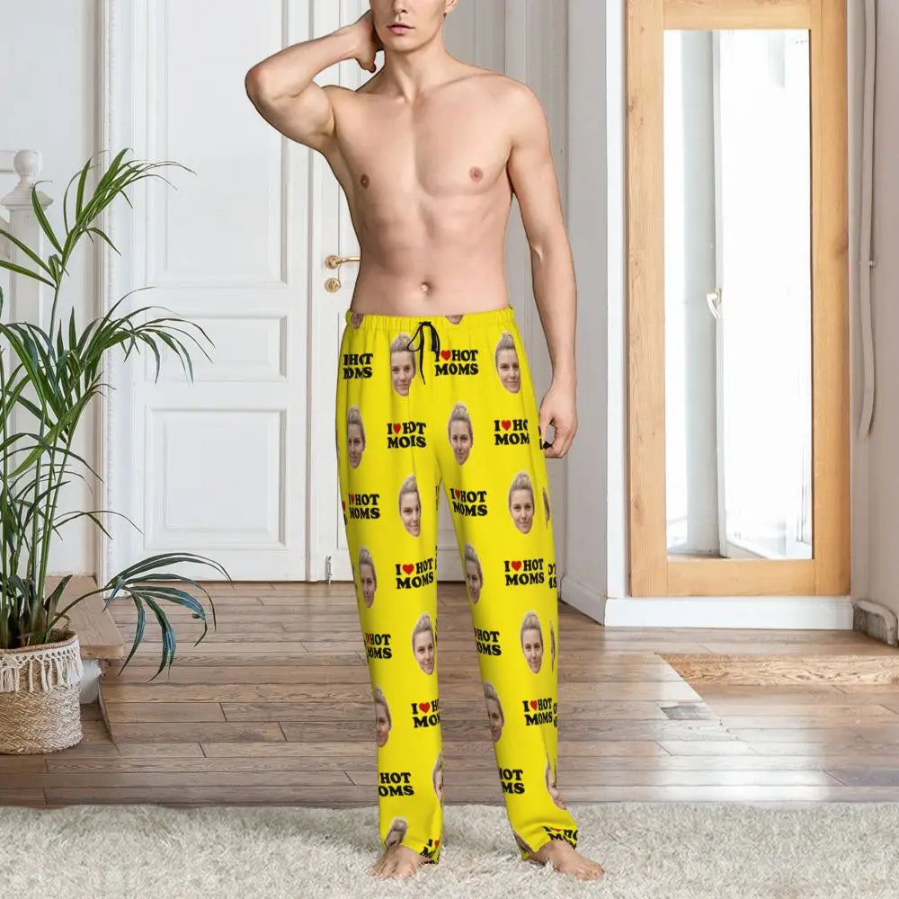I Love Hot Moms Custom Pajama Pants