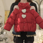 Girls' Short Puffer Coat - Quilted Stand Collar Jacket Korean Style, Winter Warm Outerwear for Kids Baby Girl Winter Clothes