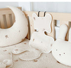 Baby Stroller Seat Cushion Pad Bear Bunny Embroidery All Seasons Cotton Breathable Cart Mattress Infant Newborn Pram Accessories