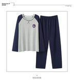Fashion Lounge Pajamas Sets Men's Spring New Long-sleeved Tops with Trousers Cotton Homewear Comfort Simple Sleepwear Two Pieces