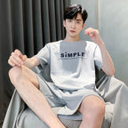 Men Pajamas Short Sleeve Shorts