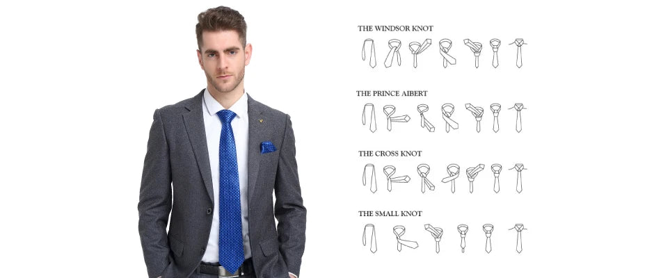 Male Luxury Neck Tie For Men Business Red Striped Silk Tie Hanky Cufflinks Set Barry.Wang Fashion Neckwear Wedding Party Casual