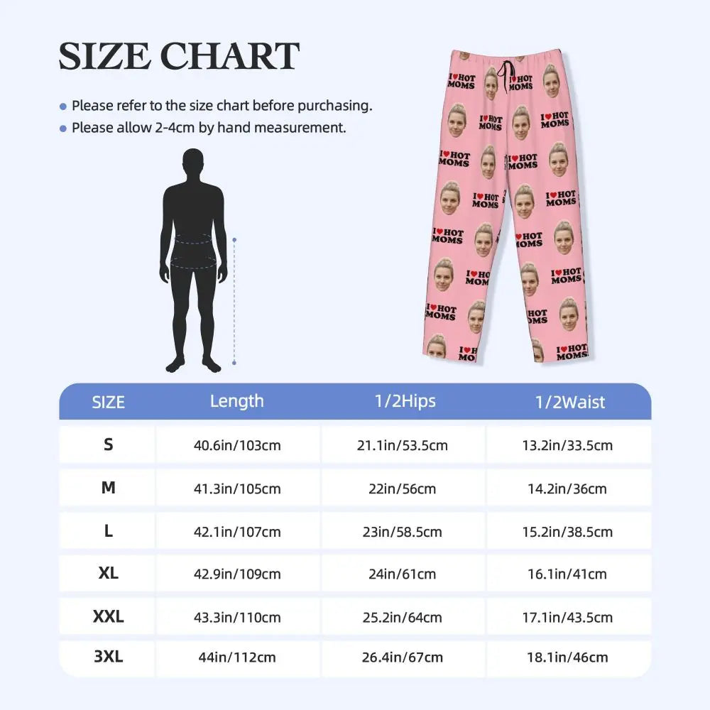 I Love Hot Moms Custom Pajama Pants
