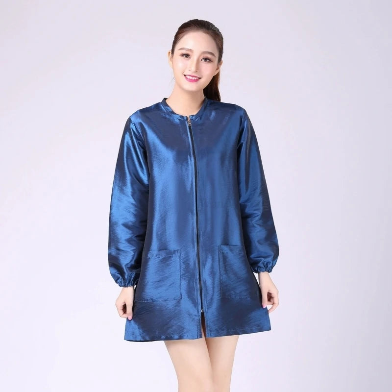 Hair Salon Work Clothes Pet Grooming Uniforms Long Sleeve Beauty Salon Smock Barber Shop Hairdresser Robe Anti Hair Gown Y1206