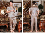 New Male Pajamas Set Homewear Print Short Sleeve