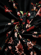 Plus Size Women's Boho Floral Maxi Dress, Long - Sleeve V - Neck, Ethnic Print, Casual & Festival Wear