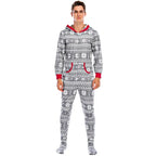 Men's Pajamas Home Wear Printed Pajamas Men's Long-sleeved One-piece Men's European and American Christmas Men's Pajamas Fall