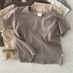 Baby Boy Stripe Shirt Summer Casual Short Bat Sleeve Kids Shirt