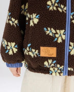 Girl's Winter Coat Floral Jacquard Lamb Fur Thickened Stylish Autumn Winter Toddler Kids Cotton Jacket