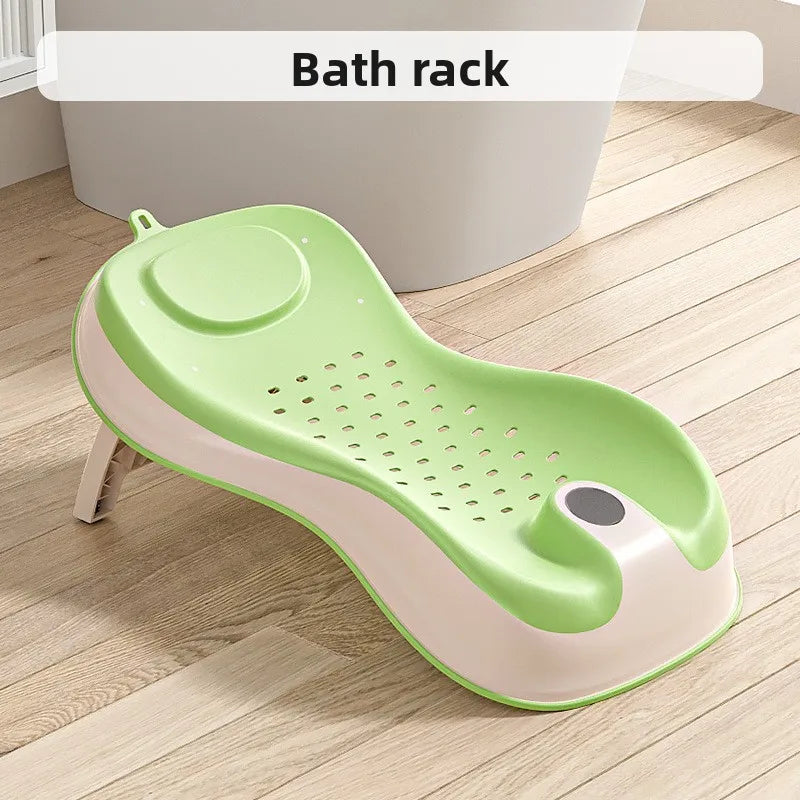 Baby Temperature-Sensing Bath Rack, Reclining/Lying Design, Universal For Bathtubs, Non-Slip Pad, Suitable For Newborns.