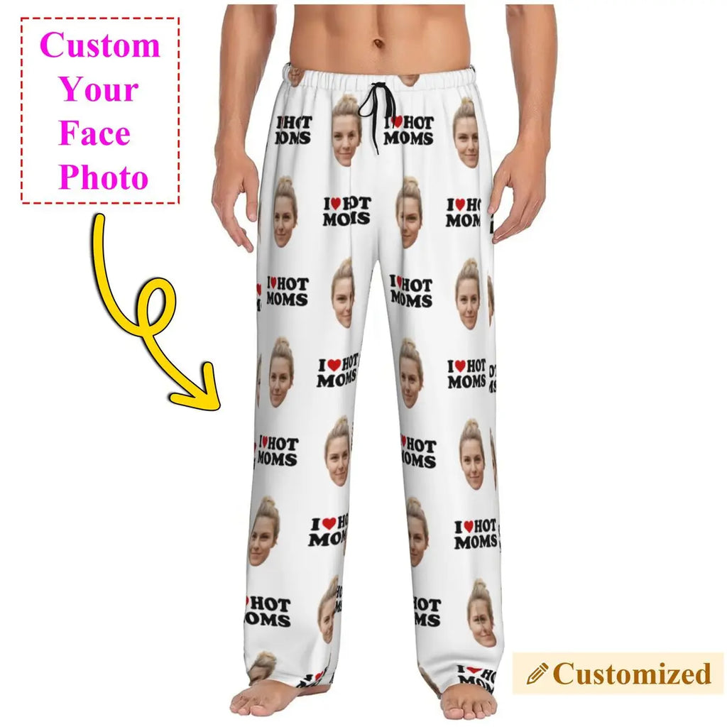 I Love Hot Moms Custom Pajama Pants