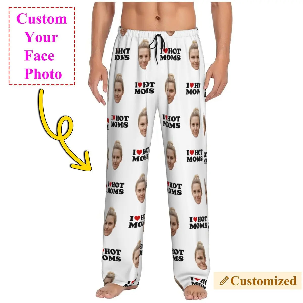 I Love Hot Moms Custom Pajama Pants