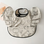 Baby Bibs INS Nordic Style Angel Feed Pocket Burp Girl Boy Infant Meals Bib Waterproof Easy Clean Cute Elephant Bibs Soft PU