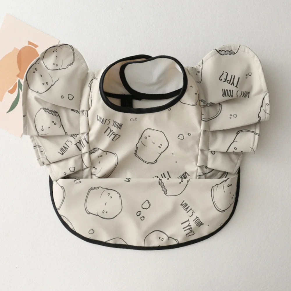 Baby Bibs INS Nordic Style Angel Feed Pocket Burp Girl Boy Infant Meals Bib Waterproof Easy Clean Cute Elephant Bibs Soft PU