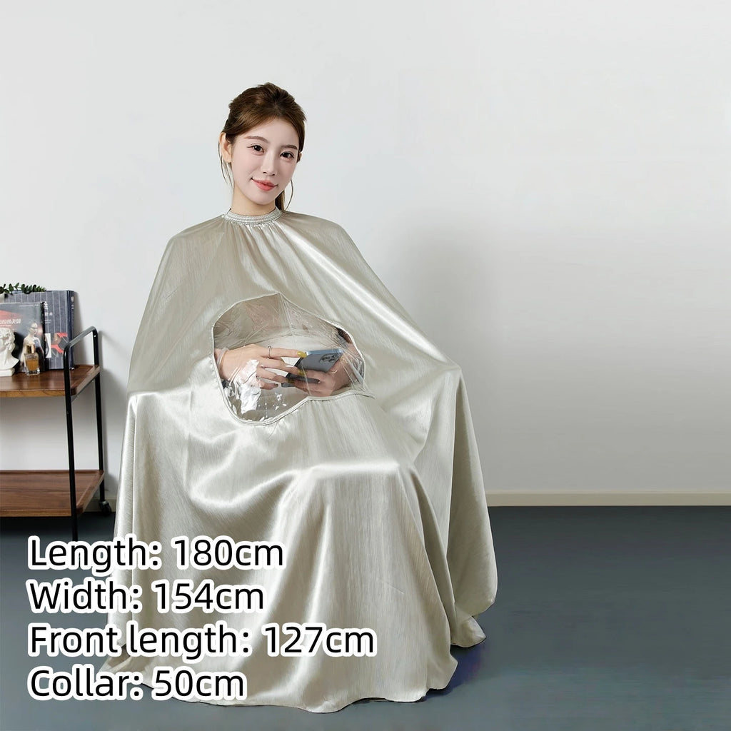 Large Size Hair Salon Hair Cutting Wrap Long Sleeve Hairdresser Robe Anti Hair Gown Barber Hairdressing Cloak Barbershop Apron