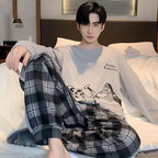 Pajamas Men Long Sleeves and Trousers